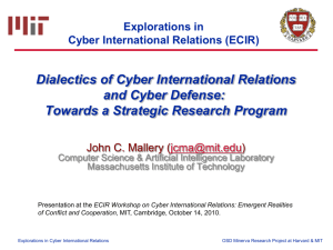 Explorations in Cyber International Relations (ECIR)