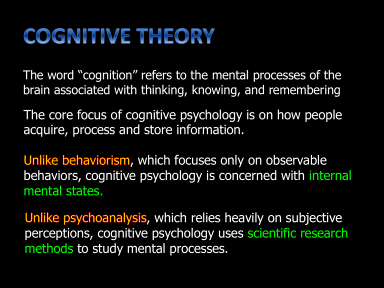 Cognitive theories 2025 focus on