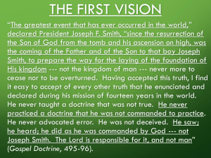 Chapter 3, The First Vision