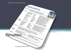 Building a Resume Presentation PPT2003