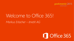 Office 365 - geekmania 2015