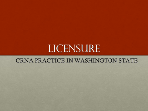 licensure - Washington Association of Nurse Anesthetists | WANA