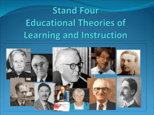 strand four Educational Theories of Learning and