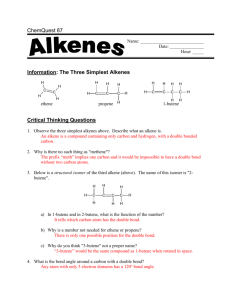 Information: The Three Simplest Alkenes