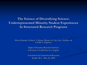 The Science of Diversifying Science: Underrepresented Minority