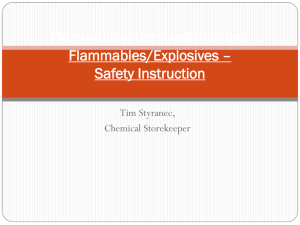 Flammables/Combustibles and Explosives * Safety Instruction (Year 3)