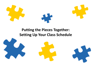 Putting the Pieces Together: Setting Up Your Class Schedule