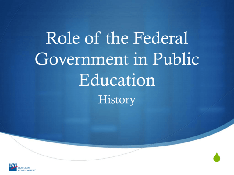 role-of-the-federal-government-in-public-education-history