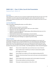 ENGR 1181 | Class 3: Ethics Case & Oral