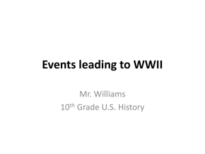 Events leading to WWII Power Point