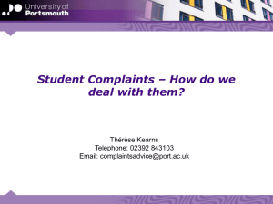 Complaints Procedure - University of Portsmouth Students' Union