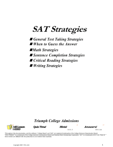 Studyguide for the SATWriting Strategies