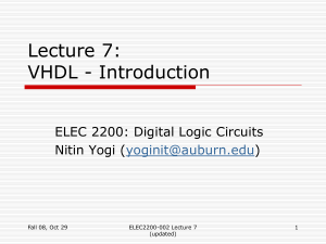 Lecture 7: VHDL Introduction
