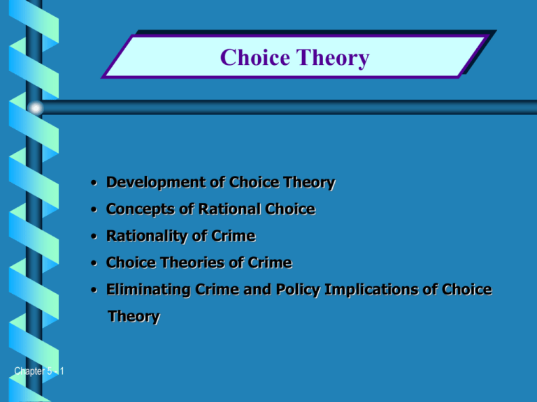 Chapter 4 Choice Theory