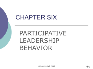 CHAPTER 6 Participative Leadership Behavior