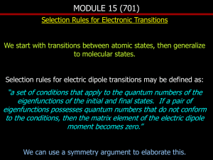 Selection Rules for Electronic Transitions