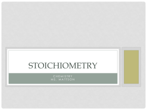 Stoichiometry - Kristina Mattson