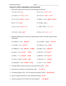 SPH4A: Scientific Notation, Metric Prefixes, and Unit