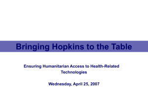 Introductory Presentation, Johns Hopkins University, 2007