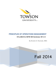 Towson University OM Syllabus