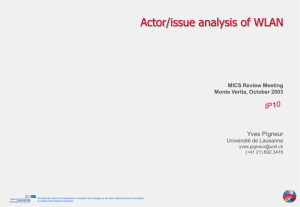 Actor/issue analysis of WLAN - Inforge