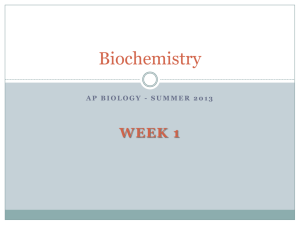 Biochemistry and the Cell - Tanque Verde Unified School District