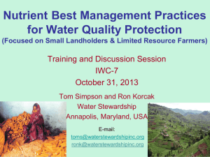 Nutrient Best Management Practices for Water Quality