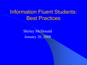 Information Fluent Students: Best Practices