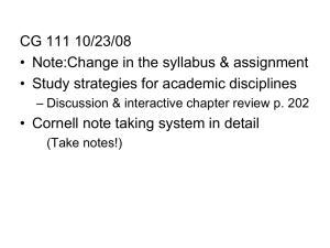 Organizing & Synthesizing Course Content