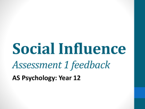 Social Influence Assessment 1 feedback