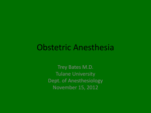 Obstetric Anesthesia - Tulane University Department of