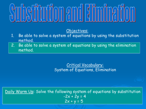 Solving Systems of Equations Using Elimination