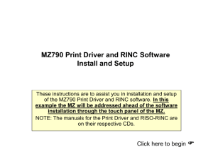 MZ790 Print Driver and RINC Software Install and Setup
