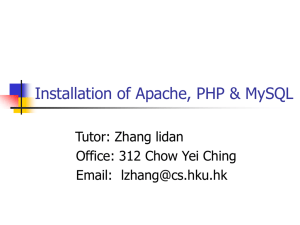 Installation of Apache, PHP & MySQL