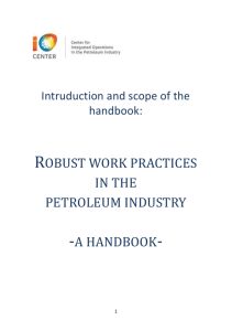 Robust work practices Handbook Introduction