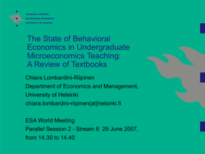 The State of Behavioral Economics in Undergraduate