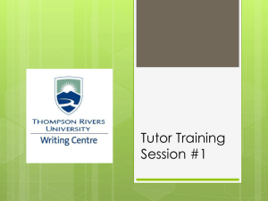 Tutor Training Session