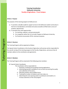 Tutoring Program - Dalhousie University