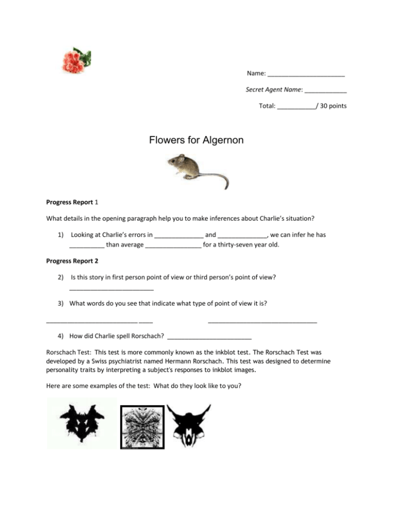 1061265flowers For Algernon Study Guide 1061265flowers For Algernon Study Guide