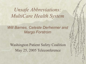 Standard IM.3.10 - Washington Patient Safety Coalition