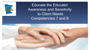 ETE Awareness Sensitivity to Clients Needs Competencies 7-8