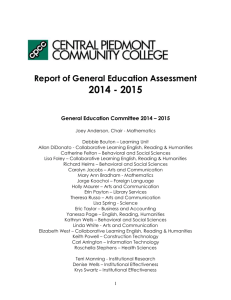 2014-2015 Report on Assessment of General Education