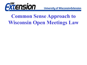 Common Sense Approach to Wisconsin Open Meetings Law