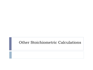 Other Stoichiometric Calculations