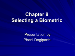 Chapter 8 Selecting a Biometric