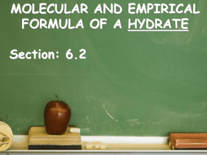 Molecular Formula of a Hydrate
