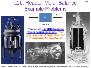 Reactor Mole Balance Example Problems