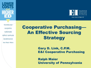 Cooperative Purchasing*An Effective Sourcing Strategy