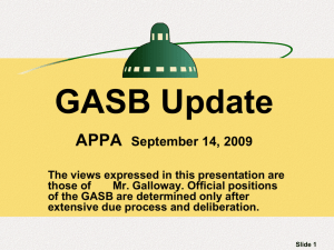 GASB Update - American Public Power Association