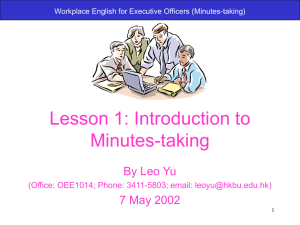 Lesson 1: Introduction to Minutes